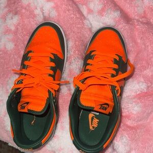 Nike Dunks Orange and Green